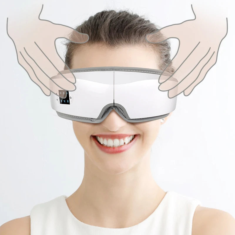 Eye Massager with Heat, Heated Eye Mask with Bluetooth Music, Face Massager, Eye Care Gift for Women, Eye Mask for Relax Eye, Reduce Eye Strain, Gifts for Mom/Dad