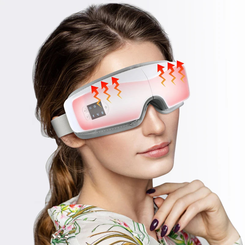 Eye Massager with Heat, Heated Eye Mask with Bluetooth Music, Face Massager, Eye Care Gift for Women, Eye Mask for Relax Eye, Reduce Eye Strain, Gifts for Mom/Dad