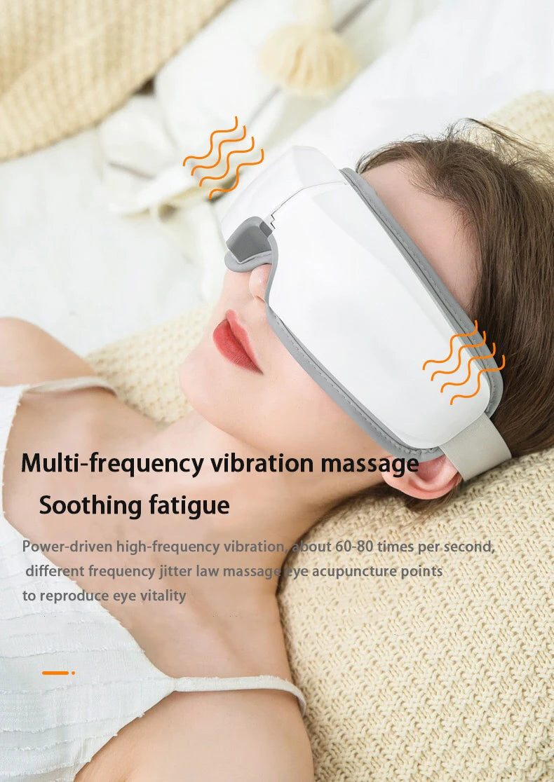 Eye Massager with Heat, Heated Eye Mask with Bluetooth Music, Face Massager, Eye Care Gift for Women, Eye Mask for Relax Eye, Reduce Eye Strain, Gifts for Mom/Dad