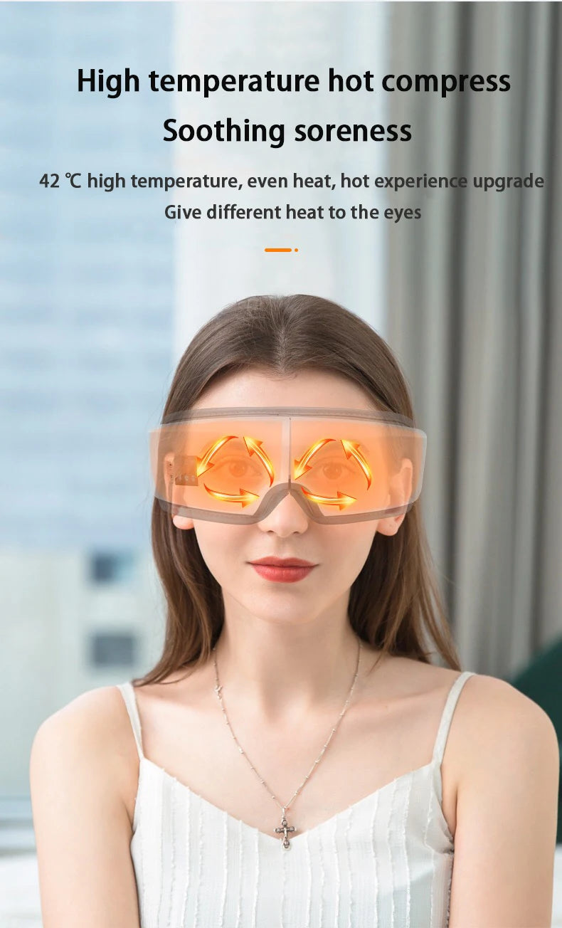 Eye Massager with Heat, Heated Eye Mask with Bluetooth Music, Face Massager, Eye Care Gift for Women, Eye Mask for Relax Eye, Reduce Eye Strain, Gifts for Mom/Dad